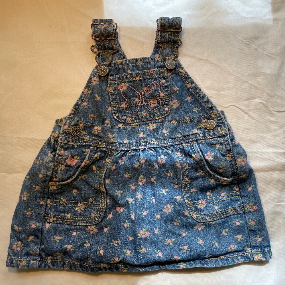OshKosh floral denim overall dress